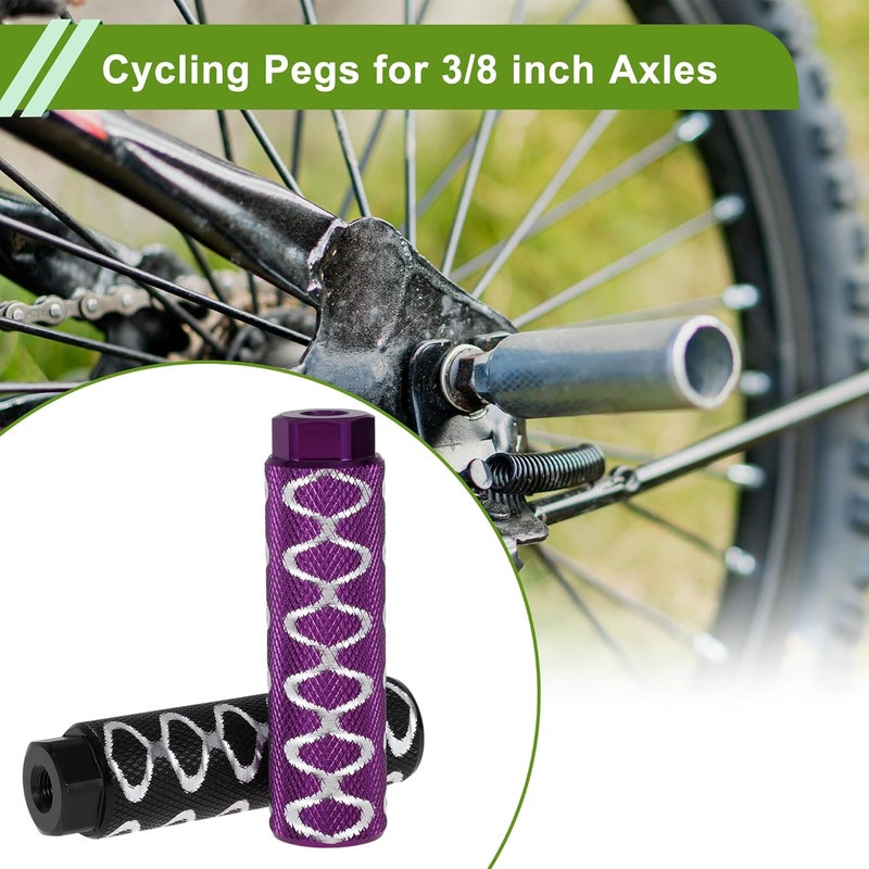 REPAIROCK 4 Pcs Aluminum Alloy Anti-Skid Bike Pegs 100 mm Length Circle Texture Bicycle Backseats Stands Cycling Foot Pegs Axles - Image 2
